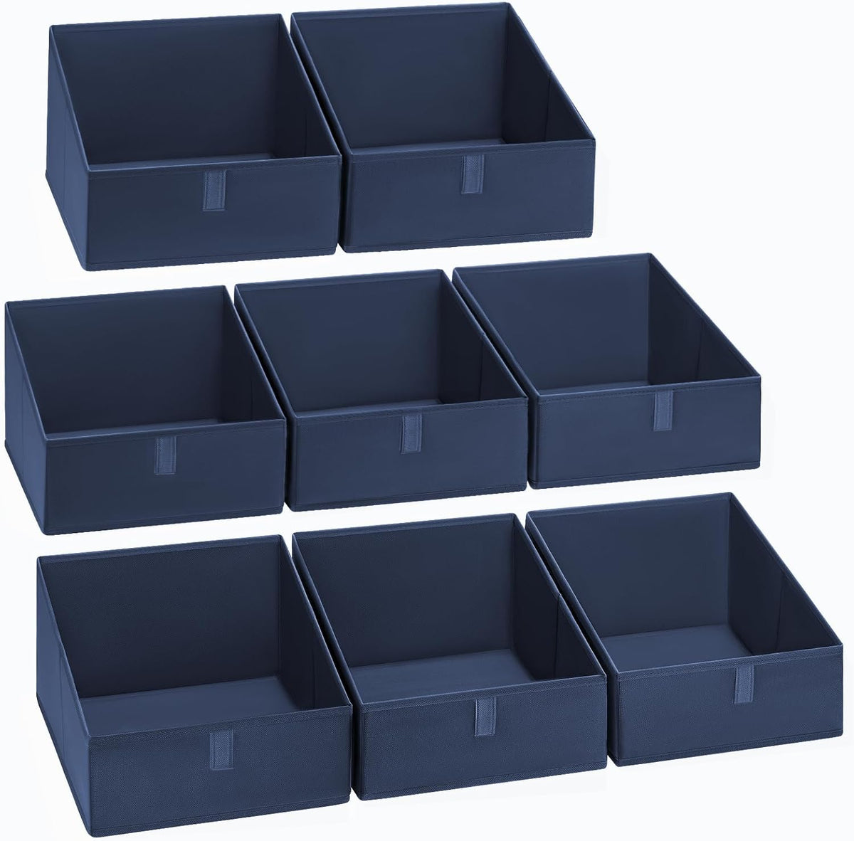 DIMJ Closet Storage Bins 8 Pack - Fabric Trapezoid Organizer Bin, Foldable Storage Baskets for