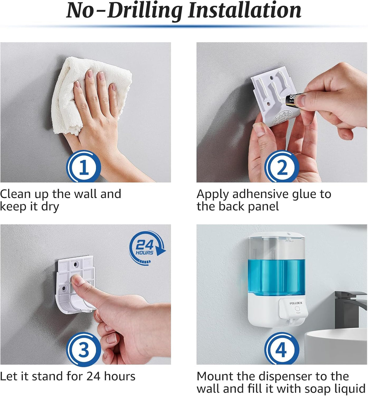 Foaming Hand Soap Dispenser Wall Mounted,Hand Sanitizer Dispenser,Lotion Detergent Dispenser,Dish