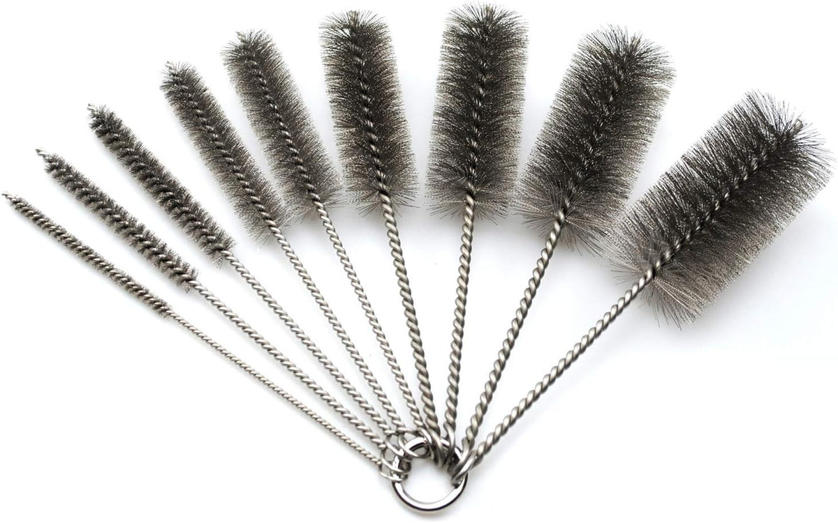 Pipe Cleaning Brush Set Stainless Steel Bristles, Stainless Steel Pipe Brush Steel Bottle Brush 9
