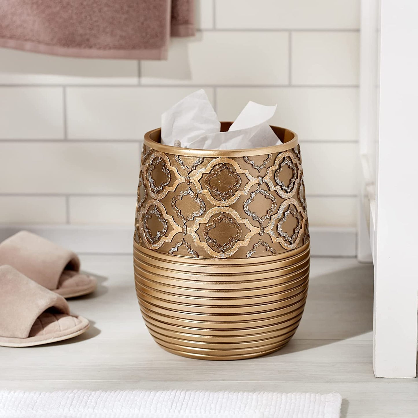 Zahari Home Decorative Trash Can for Bathroom, Office & Bedroom - 2.1 Gallons Stylish & Small Trash