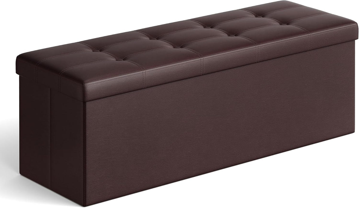 SONGMICS MAZIE Collection - 43 Inches Folding Storage Ottoman Bench, Ottoman with Storage, Foot