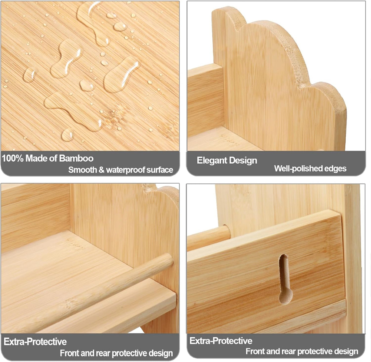 3 Tier Bamboo Spice Rack, Spice Rack Organizer, Seasoning Jars Rack Shelf Spice Organizer for