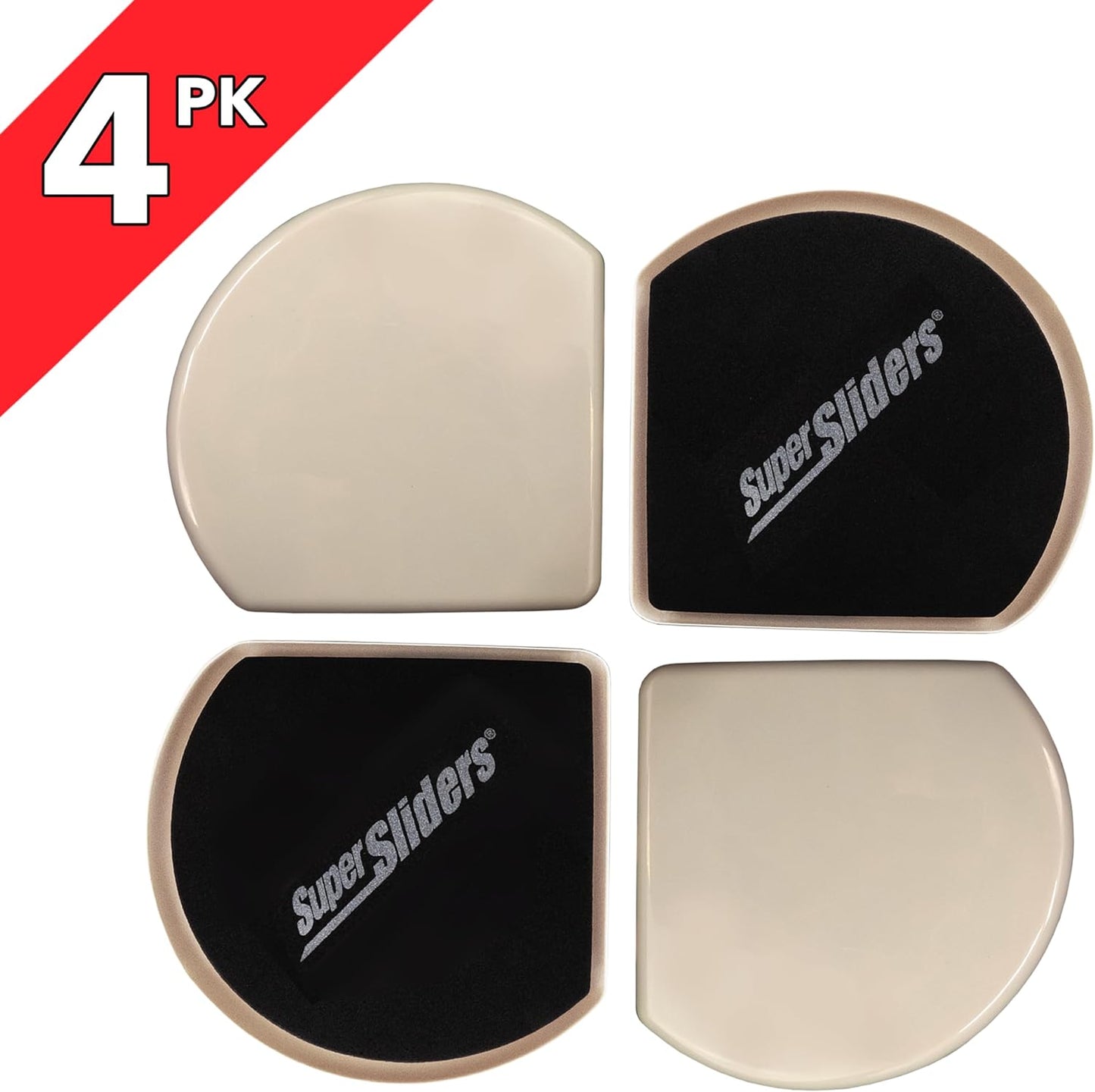 Super Sliders 7" Slide & Hide Reusable Furniture Sliders for Carpet - Effortless Moving and Surface