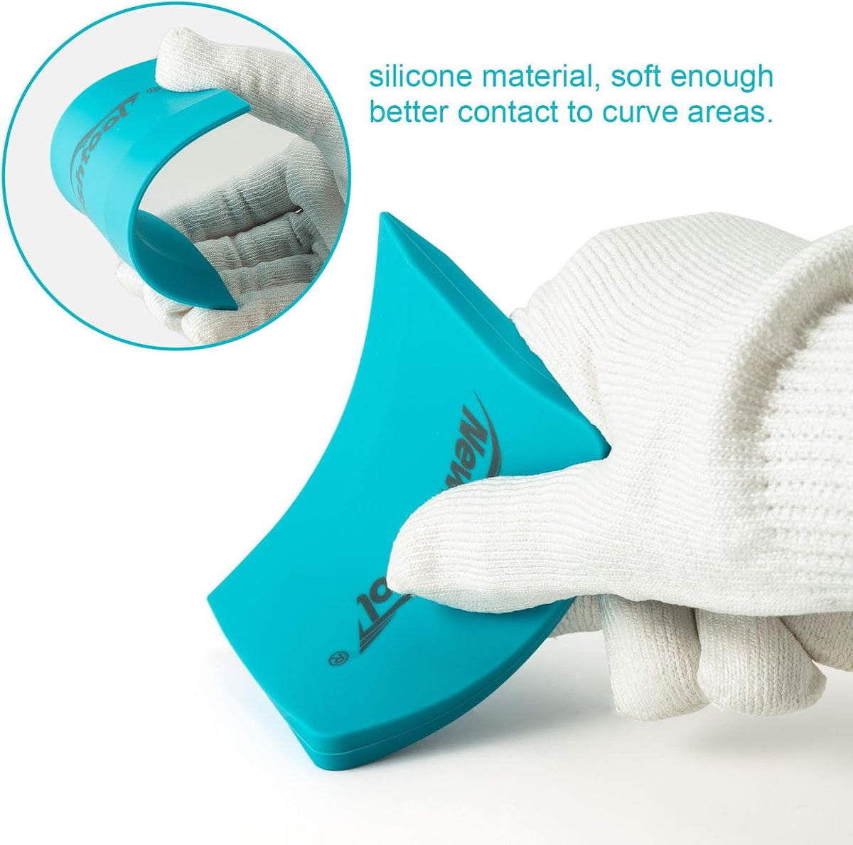 NEWISHTOOL Soft Silicone Small Squeegee for Vinyl, 2 PCS PPF Tools Window Tinting V-Blade Scraper