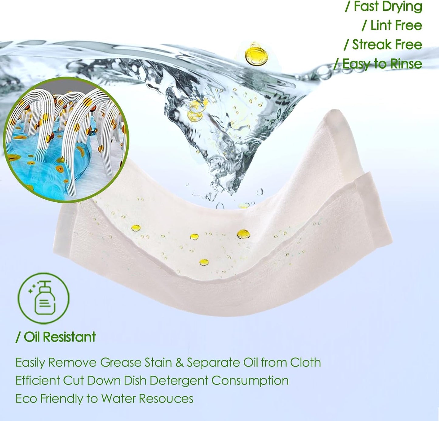 Dish Cloths 6 Pack, 10x14 inch Small Kitchen Washcloths for Washing Dishes, Lint Free Fast Dry