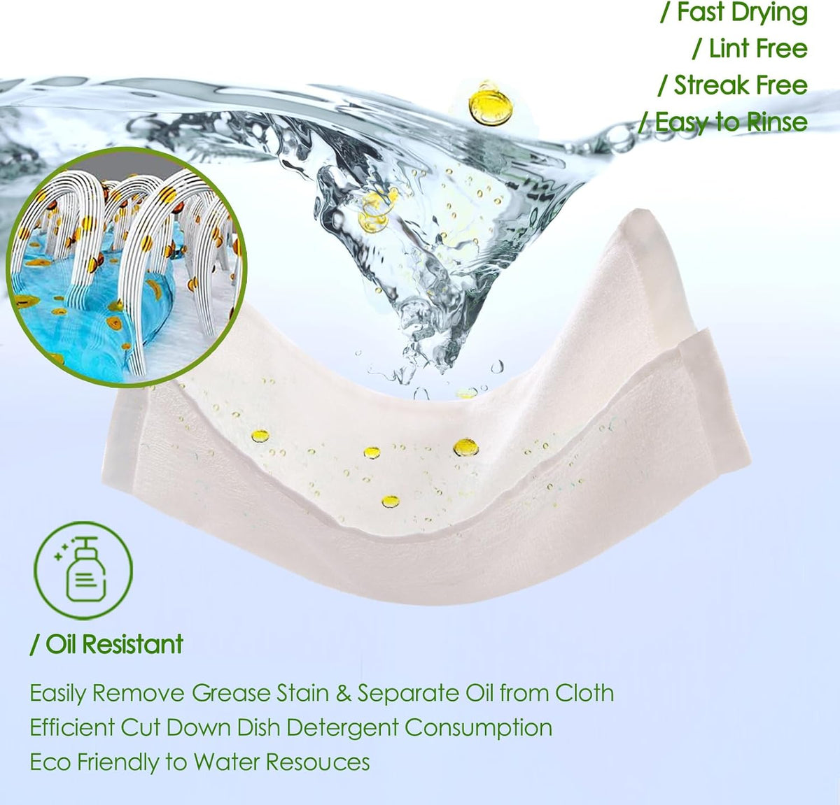 JEFFSUN Dish Cloths 12 Pack, 10x14 inch Small Kitchen Washcloths, Lint Free Fast Dry Reusable