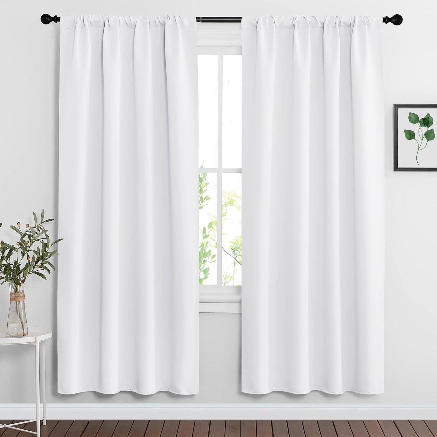 RYB HOME Curtains for Bedroom 72 inches Long, Blackout Thermal Insulating Window Treatment Drapes