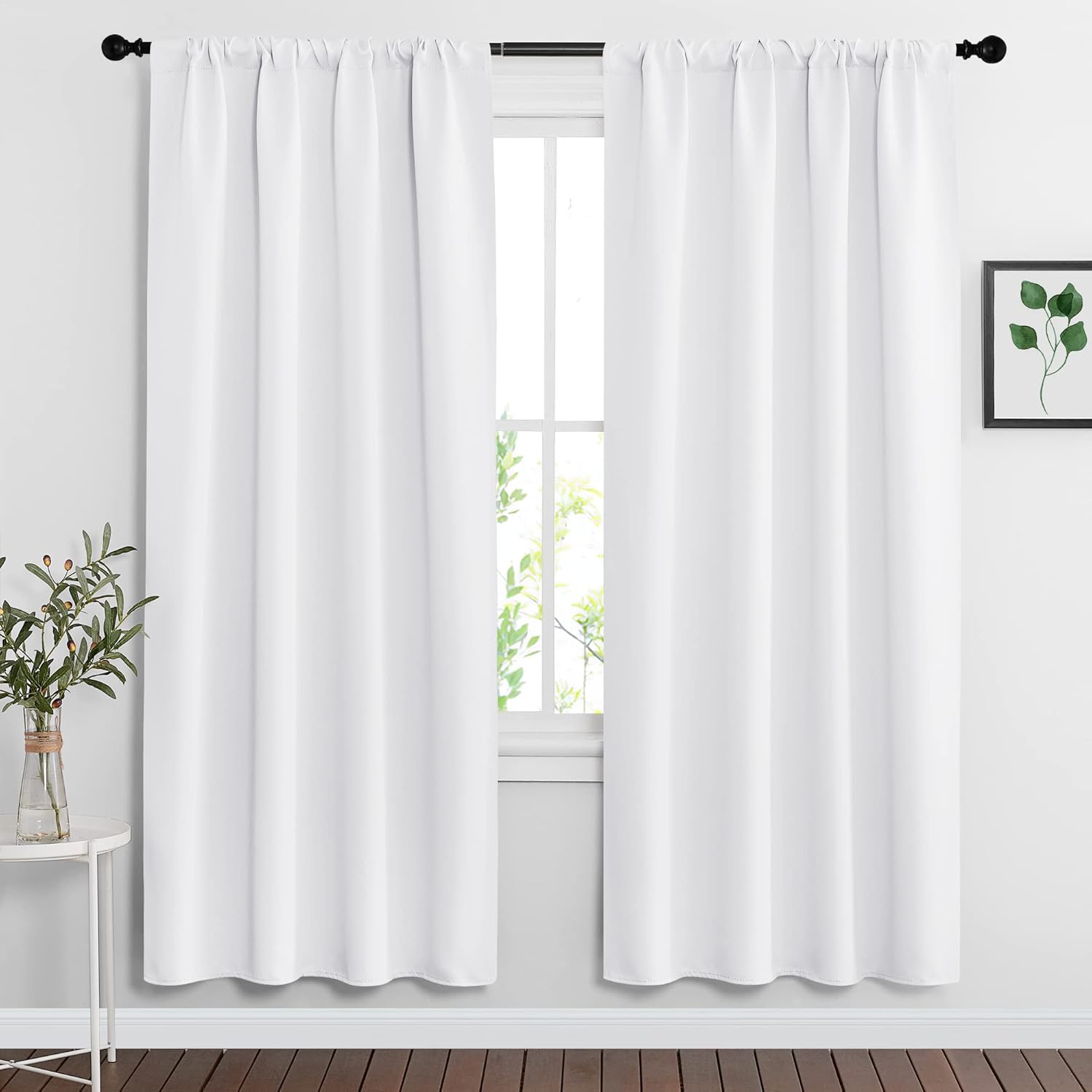 RYB HOME Curtains for Bedroom 72 inches Long, Blackout Thermal Insulating Window Treatment Drapes