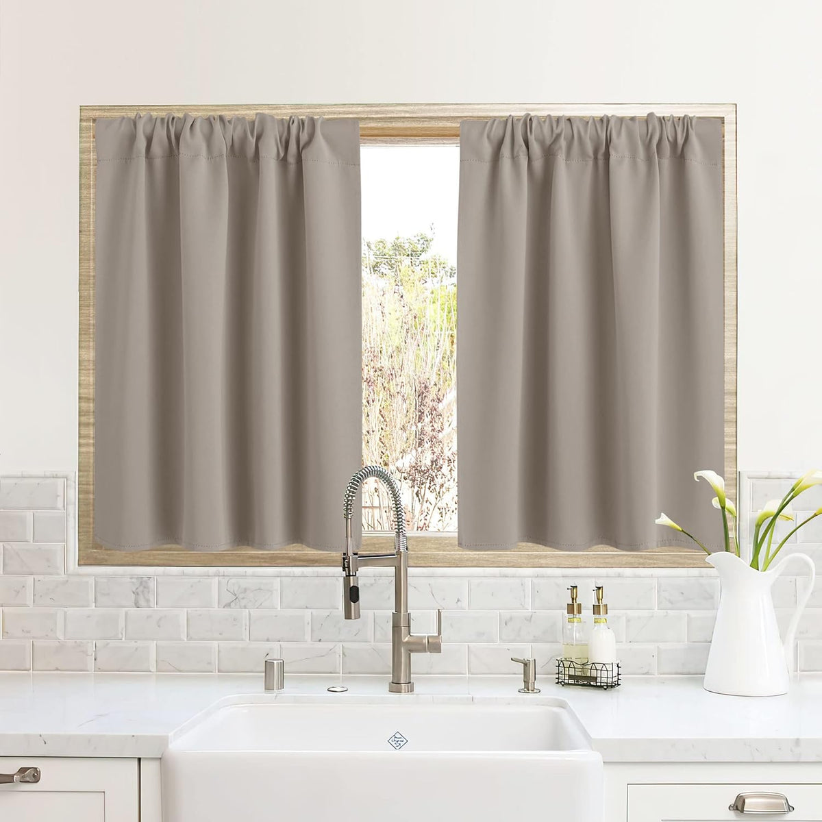 RYB HOME RV Camper Door Window Curtains -Blackout Privacy Curtains & Drapes for Bathroom Bedroom