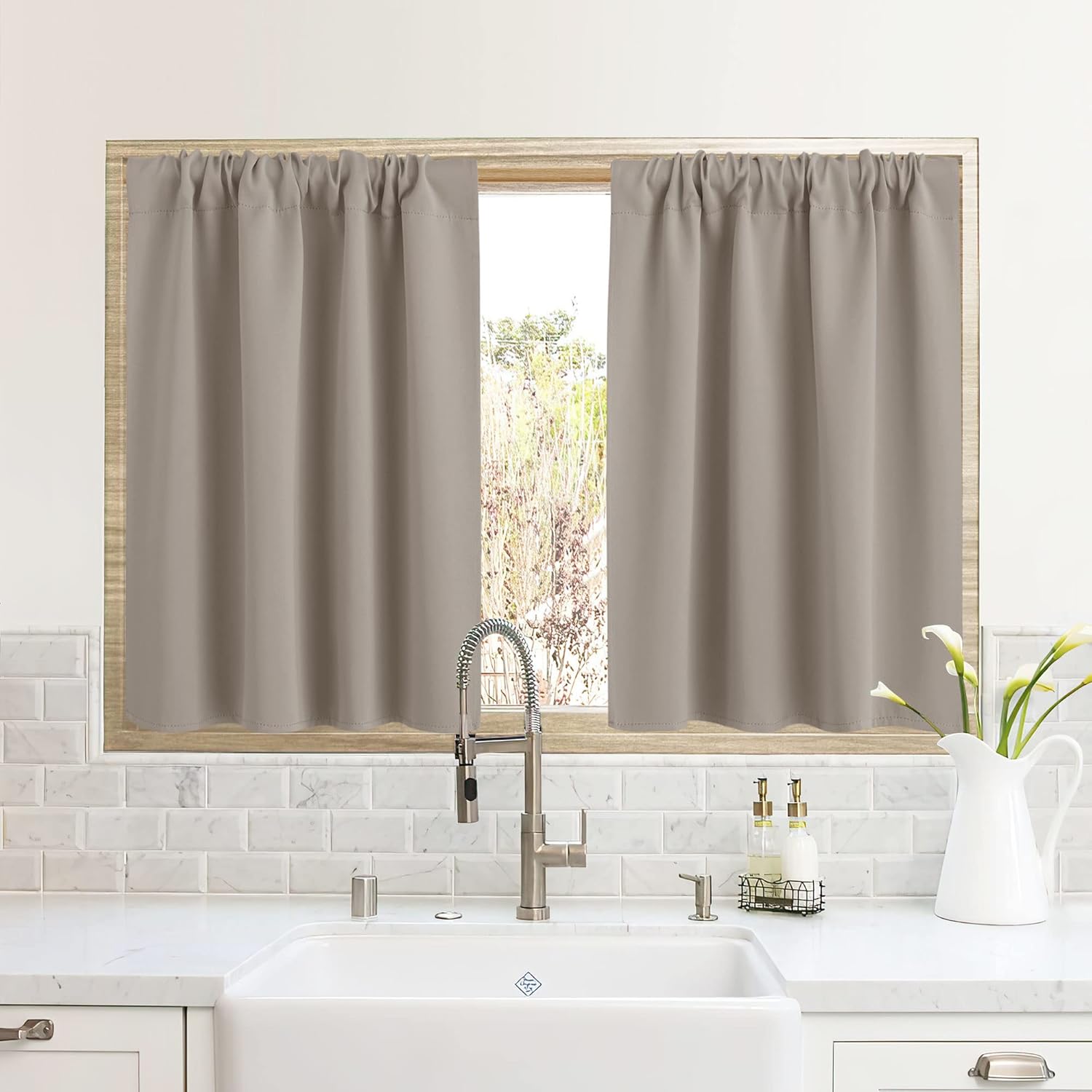 RYB HOME RV Camper Door Window Curtains -Blackout Privacy Curtains & Drapes for Bathroom Bedroom