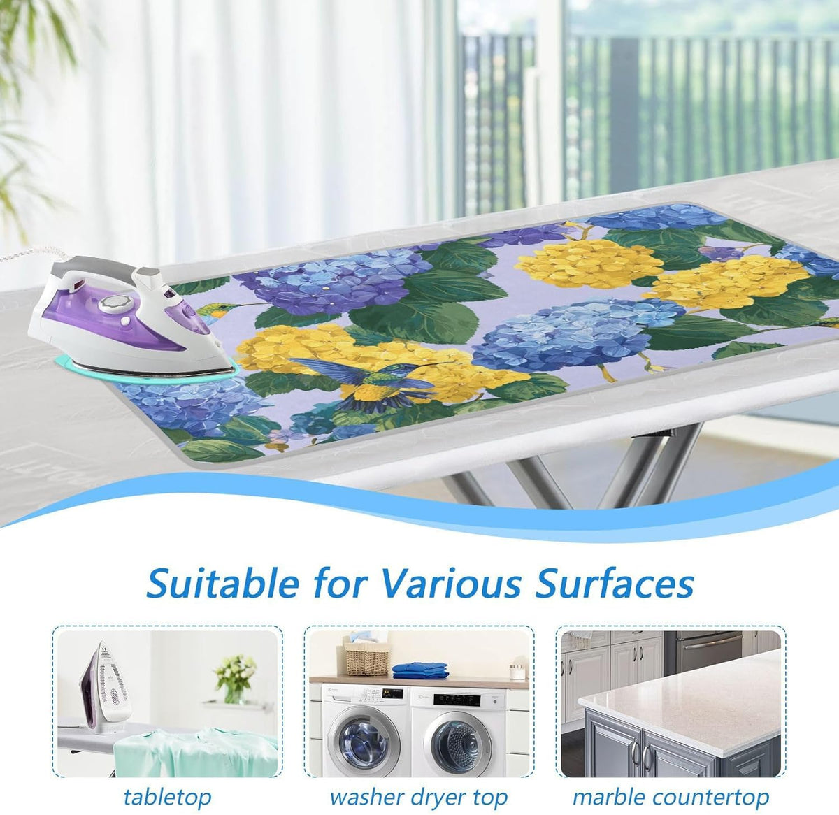 Ironing Mat Portable Ironing Pad Ironing Blanket for Table Top Heat Resistance Double-Side Using