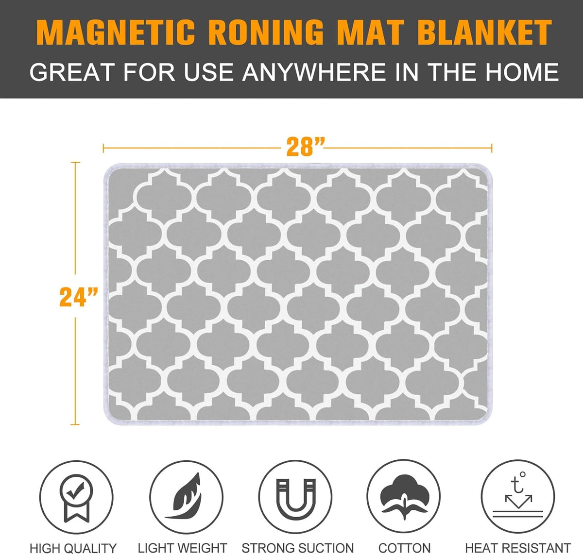 Ironing Mat, Portable Ironing Pad, 28 x 24 inch Ironing Mat for Table Top of Washer, Dryer, Table