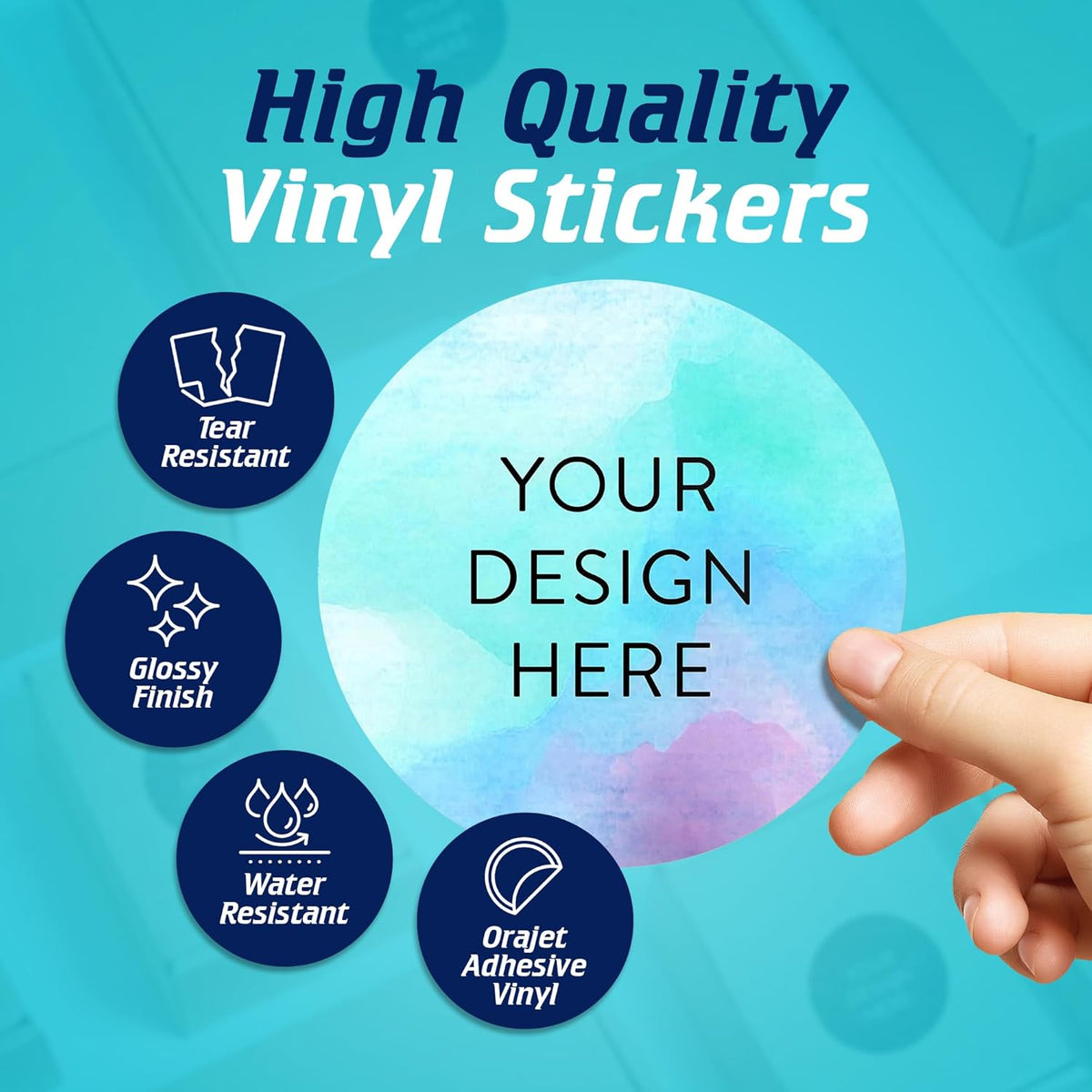 100 Custom Vinyl Stickers - Upload Your own Image, Text, Design, Logo - Personalized Logo Labels