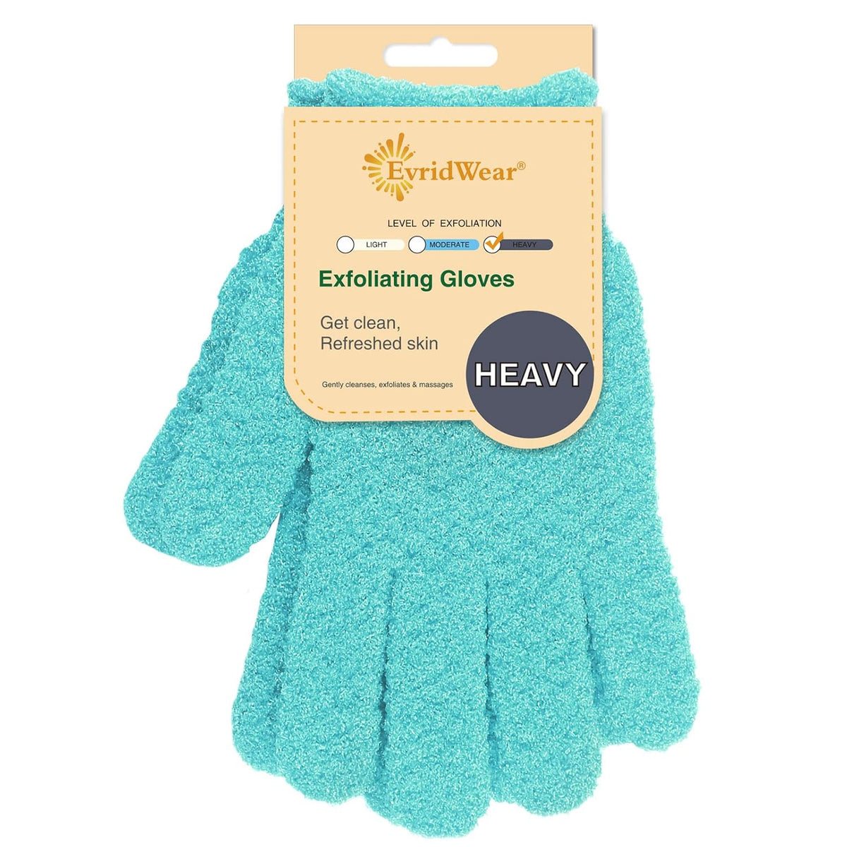 Evridwear Exfoliating Gloves for Shower, 100% Nylon Thick Soft Medium Heavy Bathing Gloves Dead