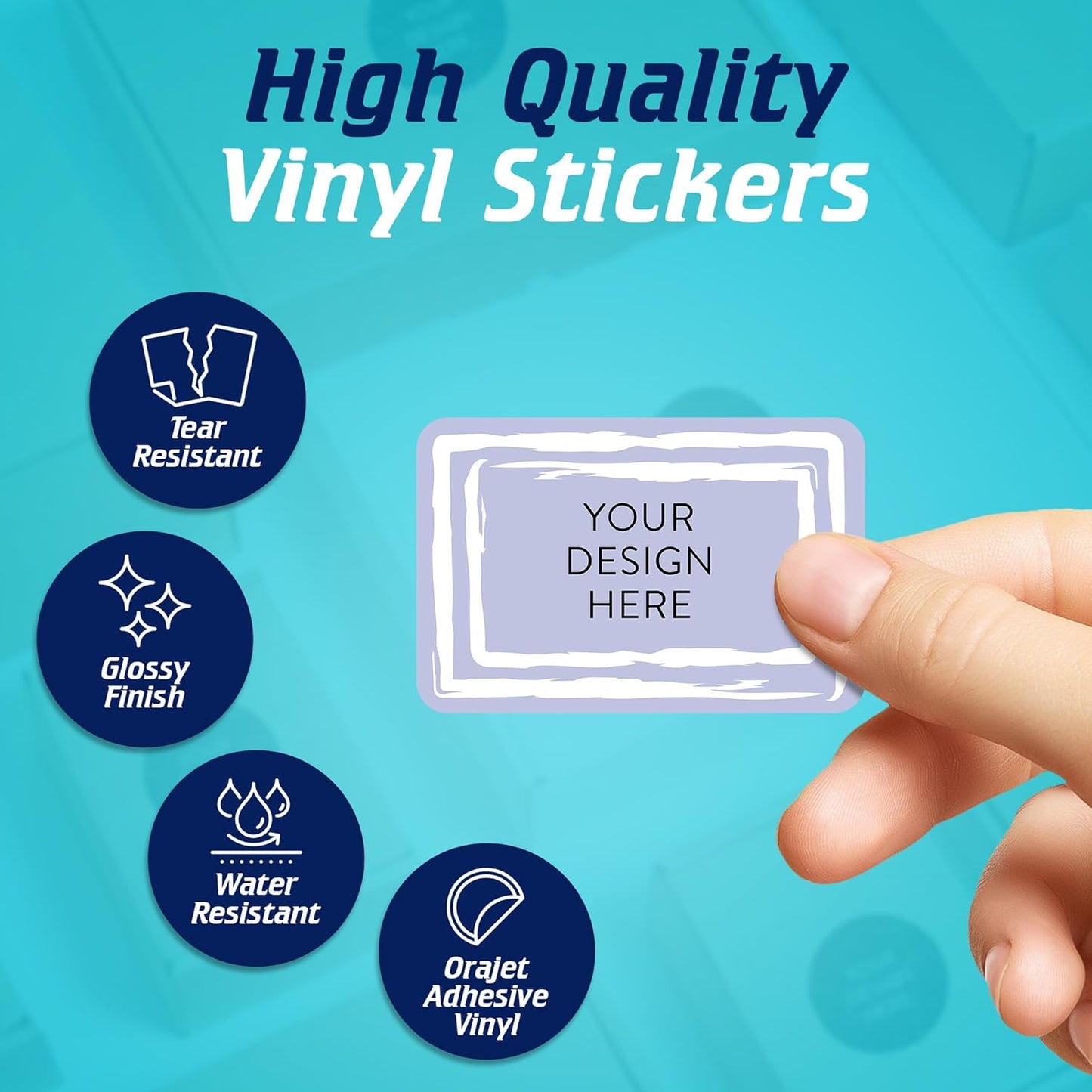 100 Custom Vinyl Stickers - Upload Your own Image, Text, Design, Logo - Personalized Logo Labels