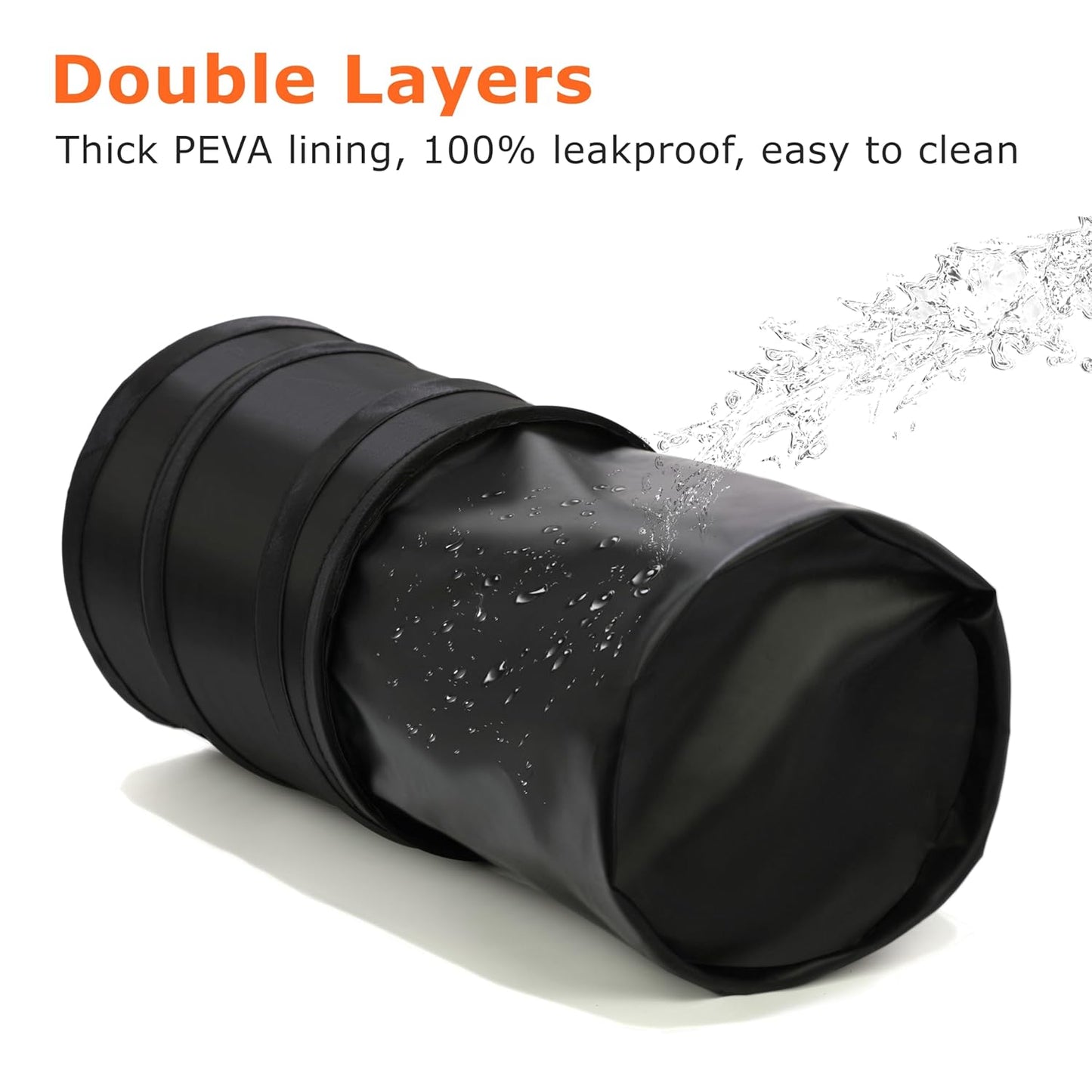 Ginsco 2 Gallons New Leakproof Car Trash Can, Compact Trash Can Pop-up Collapsible Hanging Car