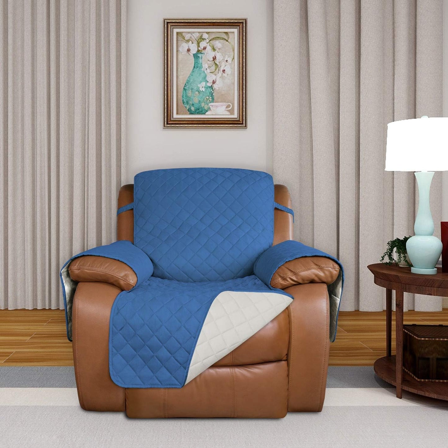 PureFit Reversible Quilted Sofa Cover, Water Resistant Slipcover Furniture Protector, Washable