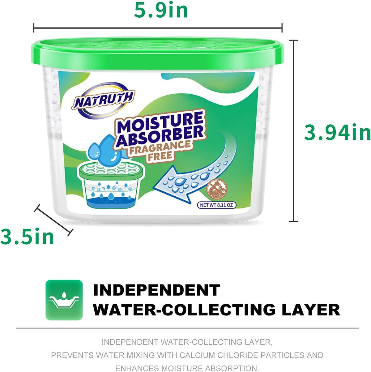 NATRUTH Moisture Absorber boxes, Unscented 500ml(6 PACKS)*10.5OZ Closet Dehumidifier, Eradicate
