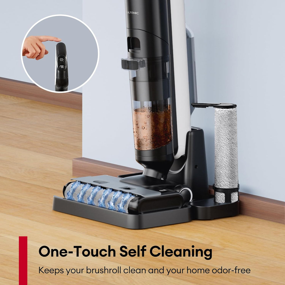 Ultenic Wet Dry Vacuum Cleaner, Cordless Vacuum Mop Combo with Self-Cleaning, 50min Runtime, Smart