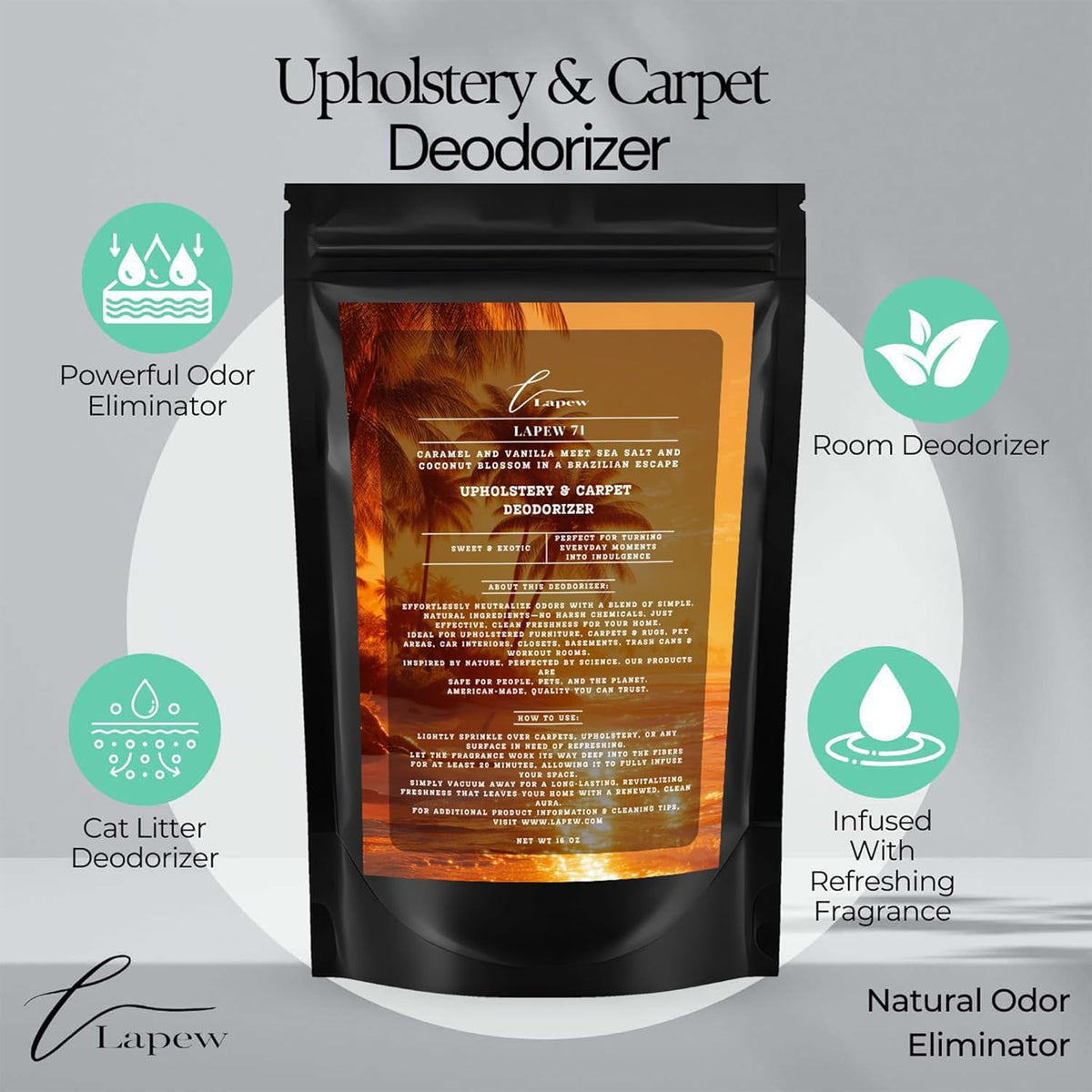 71 Carpet Freshener Powder 16 oz | Powerful Odor Eliminator for Home | Upholstery Deodorizer |