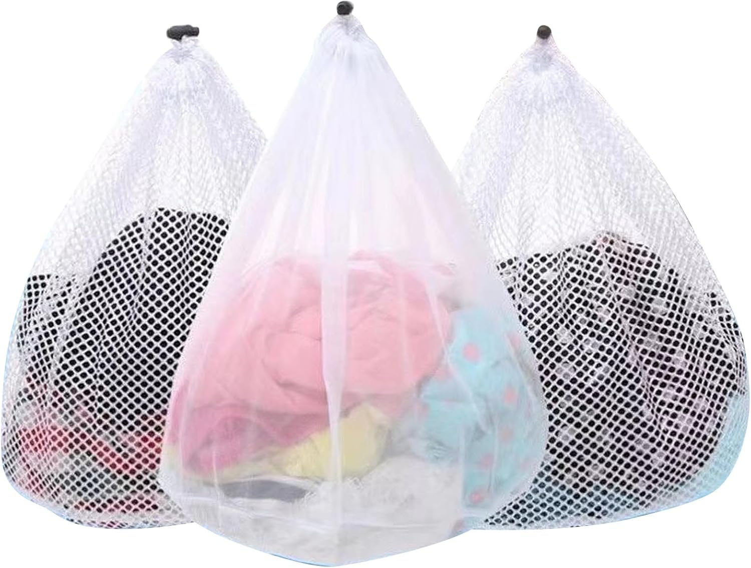 3Pcs Mesh Laundry Bags Washing Machine Mesh Wash Bags Jumbo for Delicates Clothes,Bed Linen,Toys