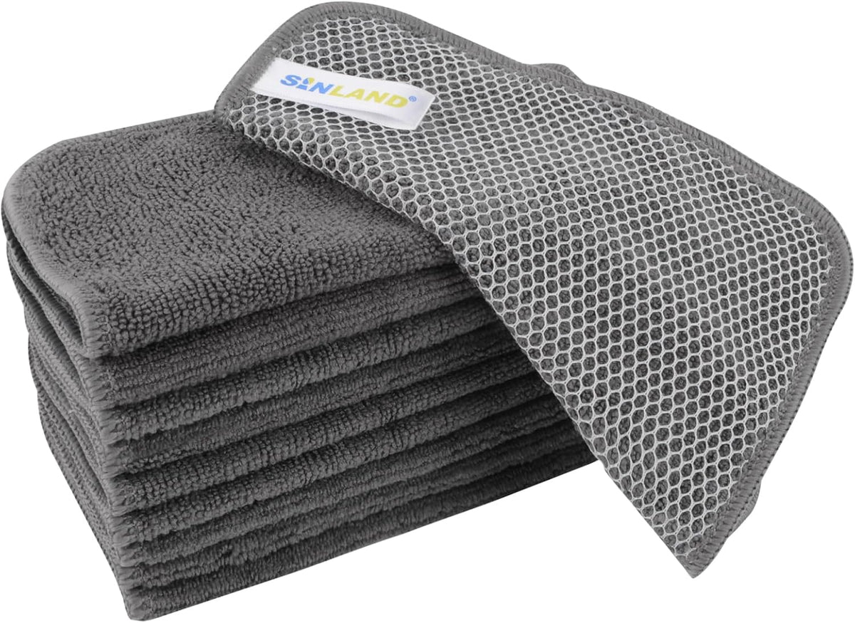 SINLAND Microfiber Dish Cloth for Washing Dishes Dish Washing Rags Best Kitchen Washcloth Cleaning