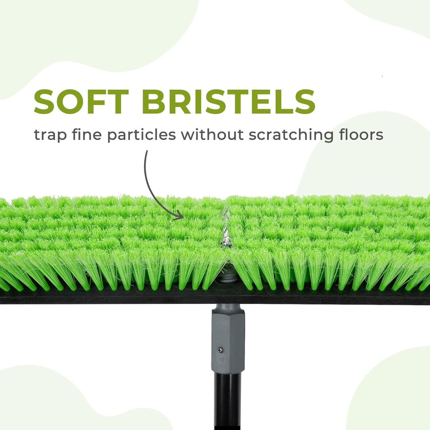 18” Indoor Shop and Garage Push Boom with Soft Bristles, Heavy Duty Brush Broom with 59” Long