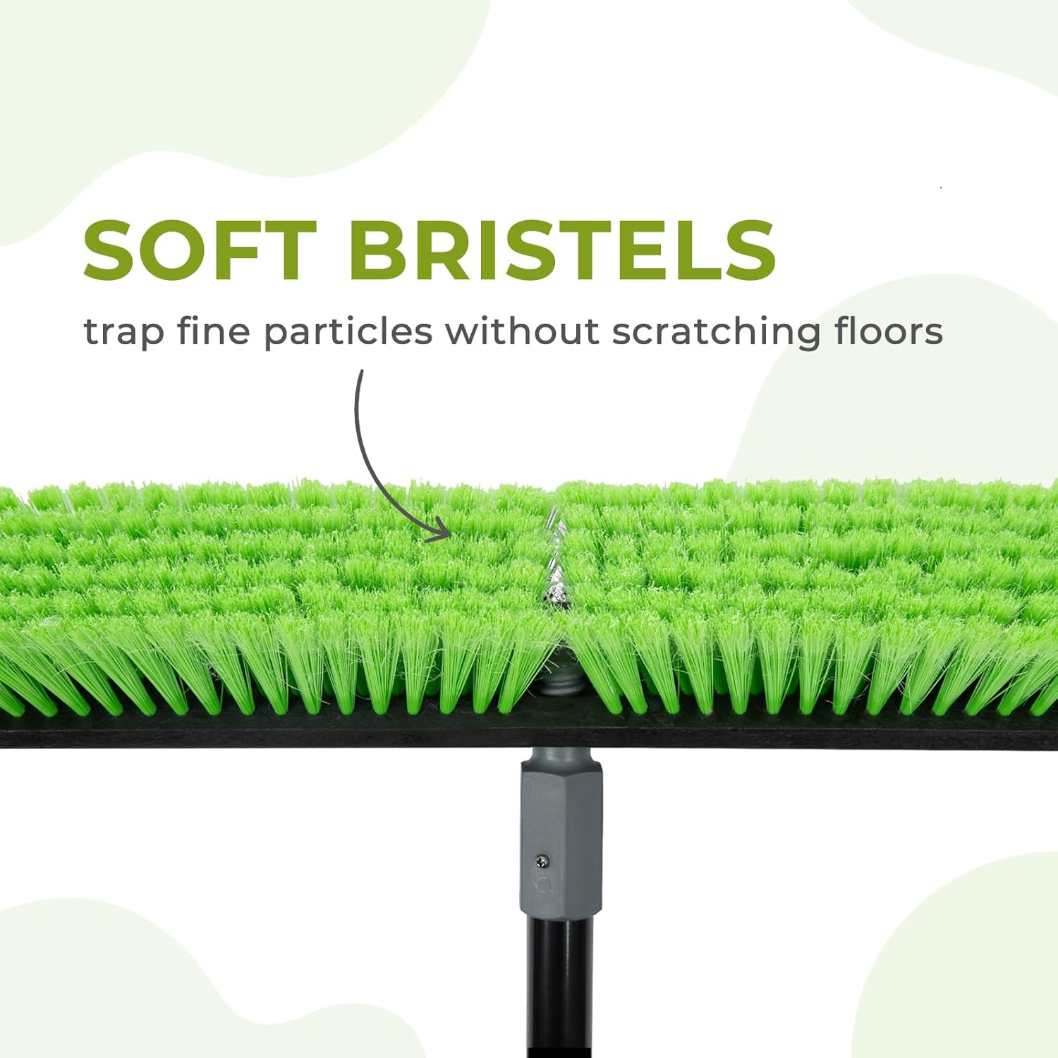18” Indoor Shop and Garage Push Boom with Soft Bristles, Heavy Duty Brush Broom with 59” Long