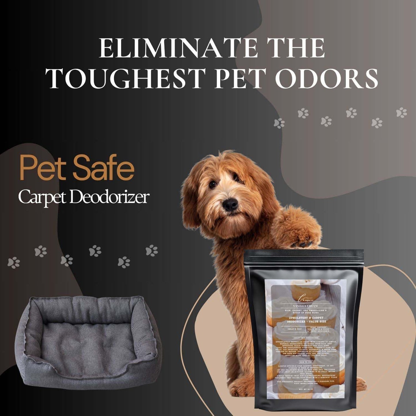 Vanilla Cream Carpet Freshener Powder Refill 36 oz | Powerful Odor Eliminator for Home | Upholstery