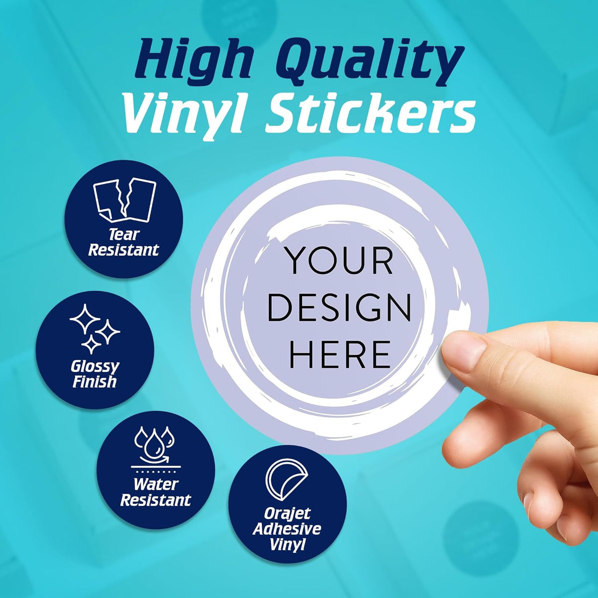 100 Custom Vinyl Stickers - Upload Your own Image, Text, Design, Logo - Personalized Logo Labels