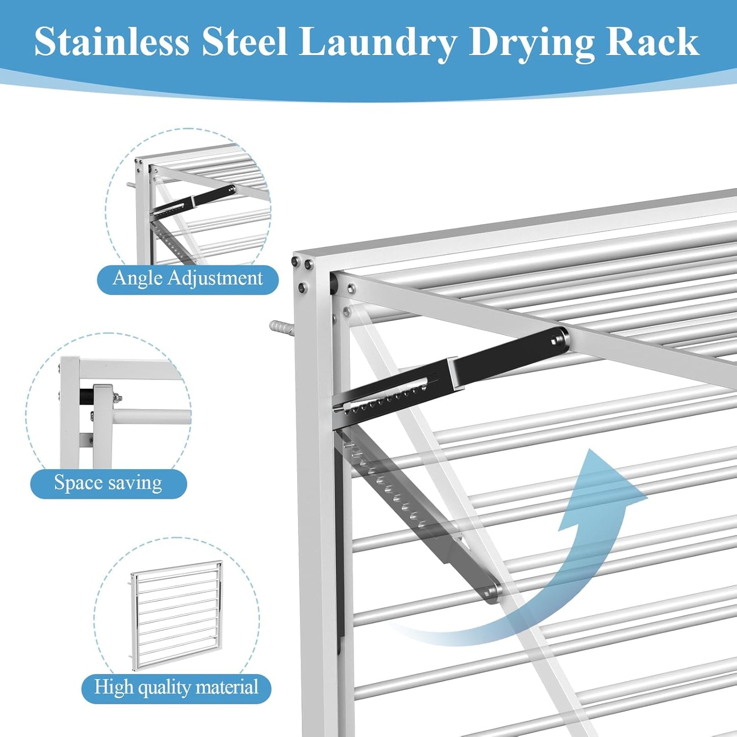 2 Pcs Wall Mount Clothes Drying Rack 26 X 31.5 Laundry Room Organizer Laundry Drying Rack Foldable