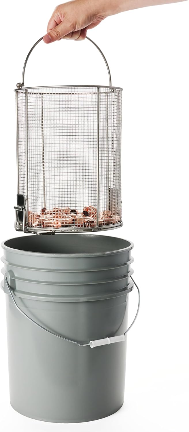 Dip N’ Drain – The Ultimate Stainless Steel Parts Cleaning Basket | Fits Any 5-Gallon Bucket, 1/4″