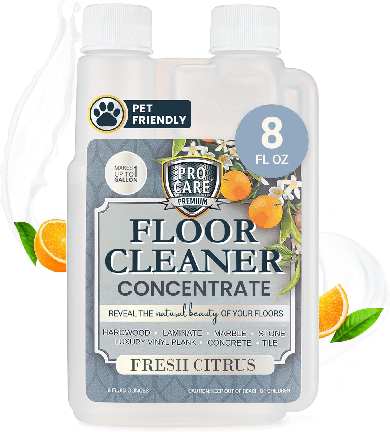 ProCare Citrus Floor Cleaner Concentrate (Made in USA) | Vinyl, Wood, Tile, Stone & Laminate Floor
