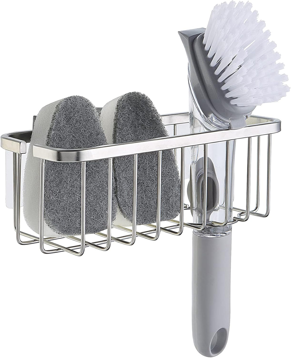SunnyPoint NeverRust Deluxe Kitchen & Bathroom Sink Sponge Holder Organizer with Adhesive Mount