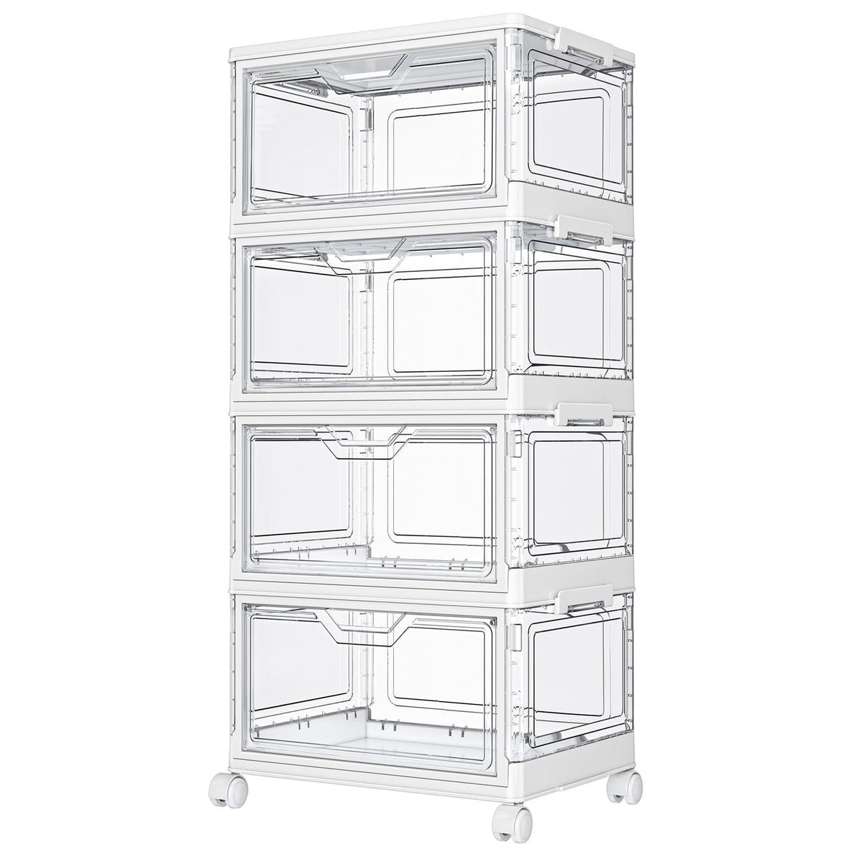 Kmiectse Clear Storage Bins with Lids - 4 Tier 23qt Plastic Stackable Bins