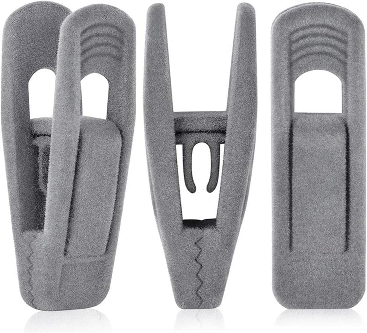 Grey Velvet Hangers Clips (80-Pack), Non-Slip Strong Velvet Hangers Clips for Velvet Skirt Hangers