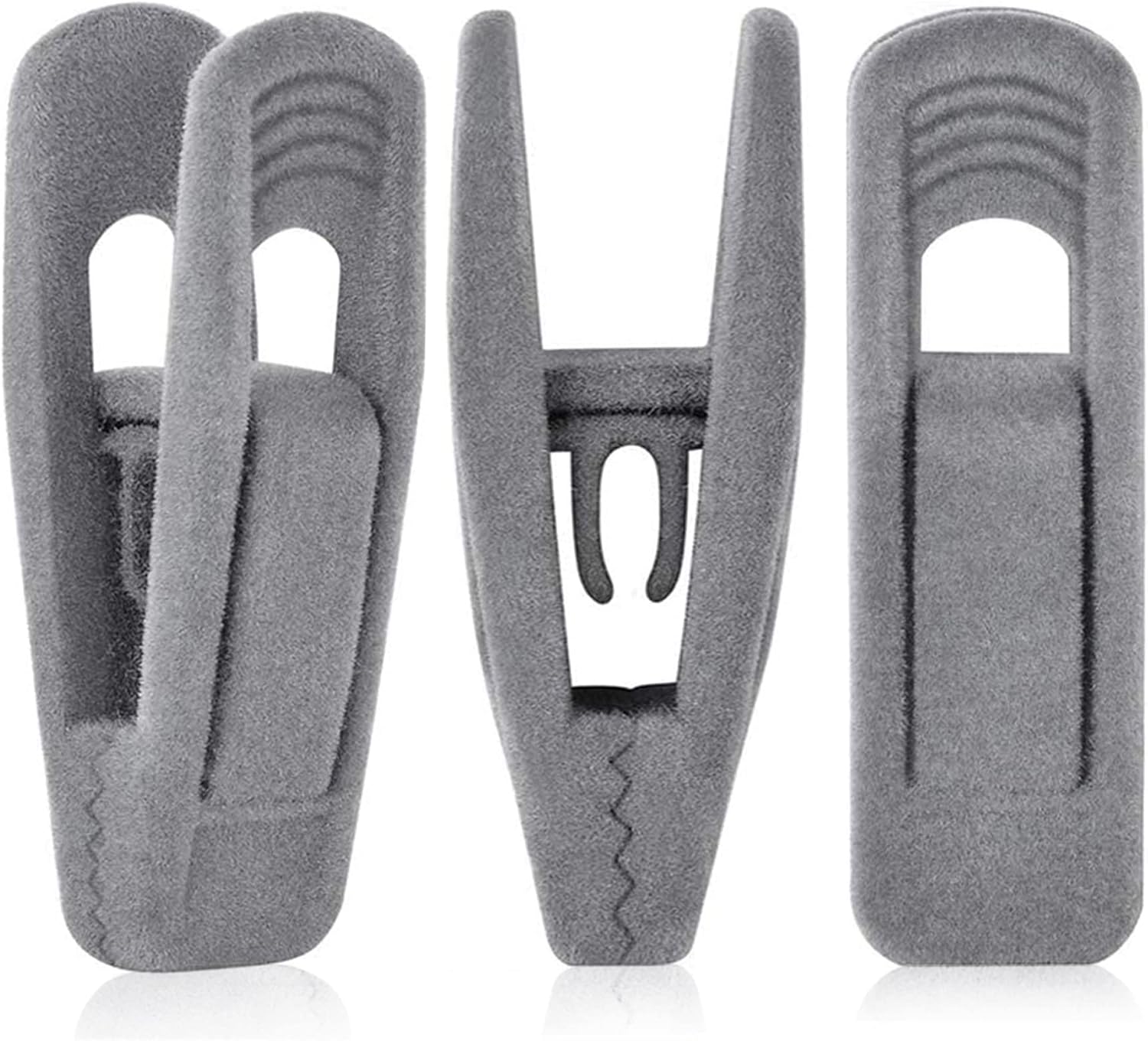 Grey Velvet Hangers Clips (80-Pack), Non-Slip Strong Velvet Hangers Clips for Velvet Skirt Hangers