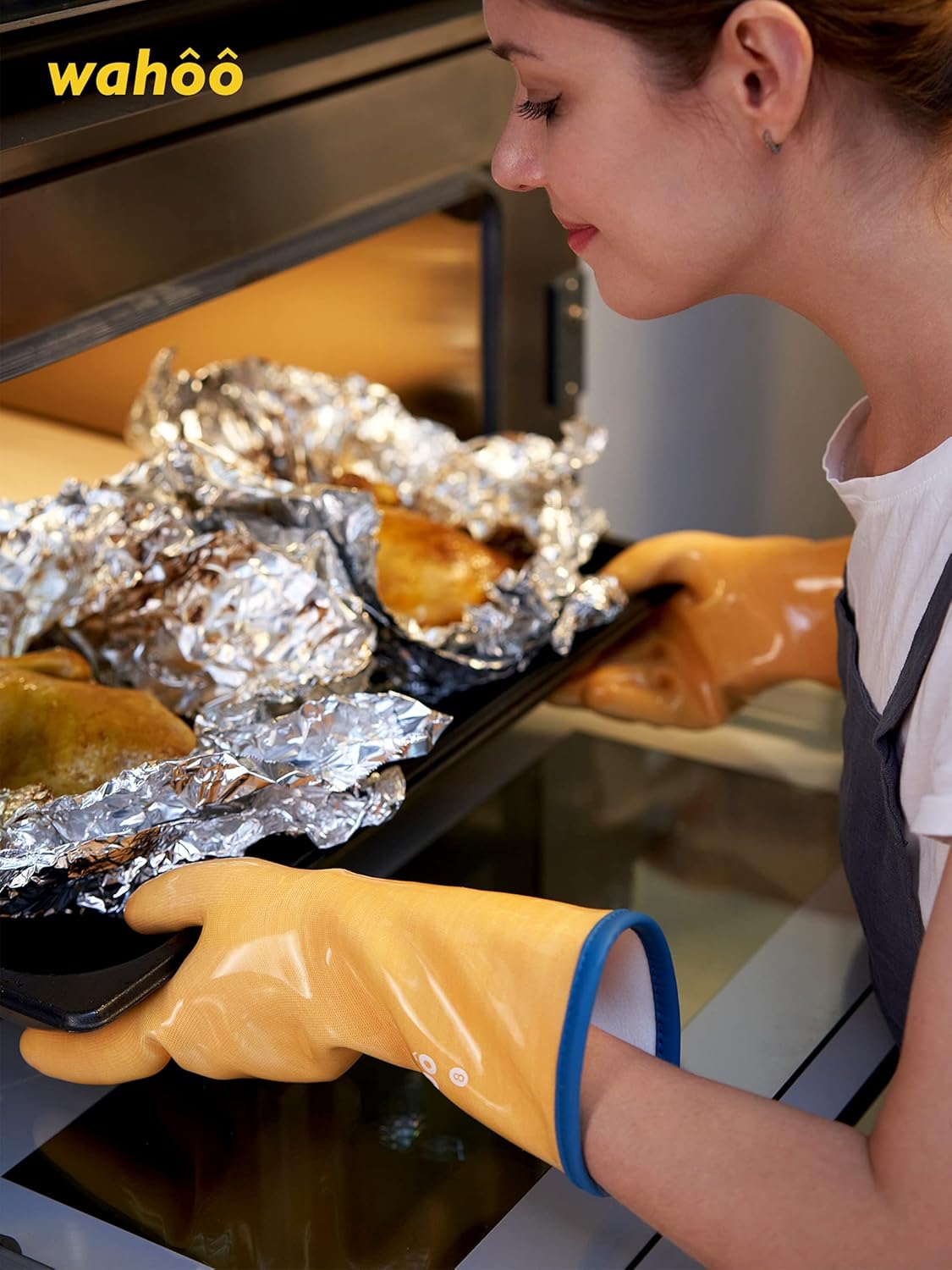 LANON Protection wahoo Liquid Silicone Smoker Oven Gloves, Food-Contact Grade, Heat Resistant