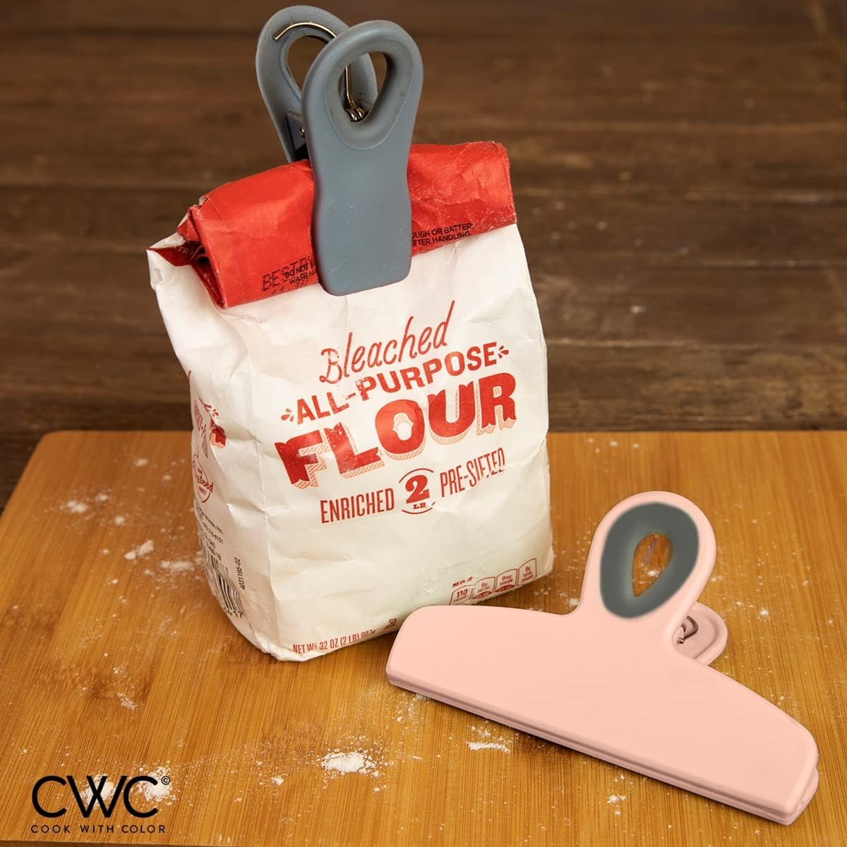 COOK WITH COLOR Bag Clips - Heavy Duty Chip Clip and Refrigerator Magnet Clips for Food Storage