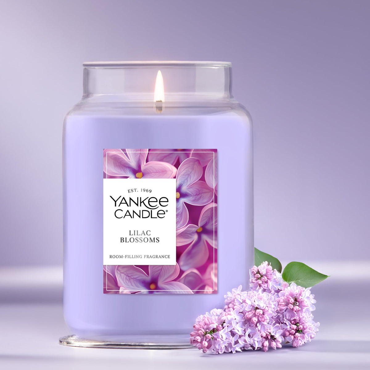 Yankee Candle Lilac Blossoms Scented Candle, 22oz Large Jar with up to 150 Hour Burn Time