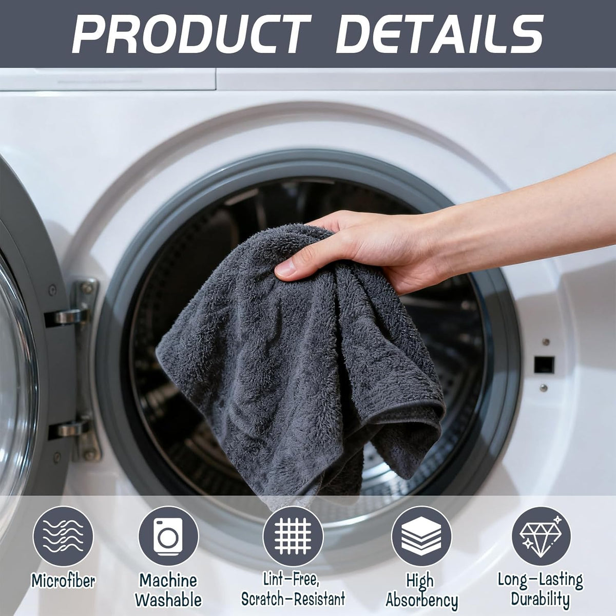 4 Pack Extra Large Microfiber Cleaning Cloths 20"x30", Lint-Free Reusable Towels for Home, Glass