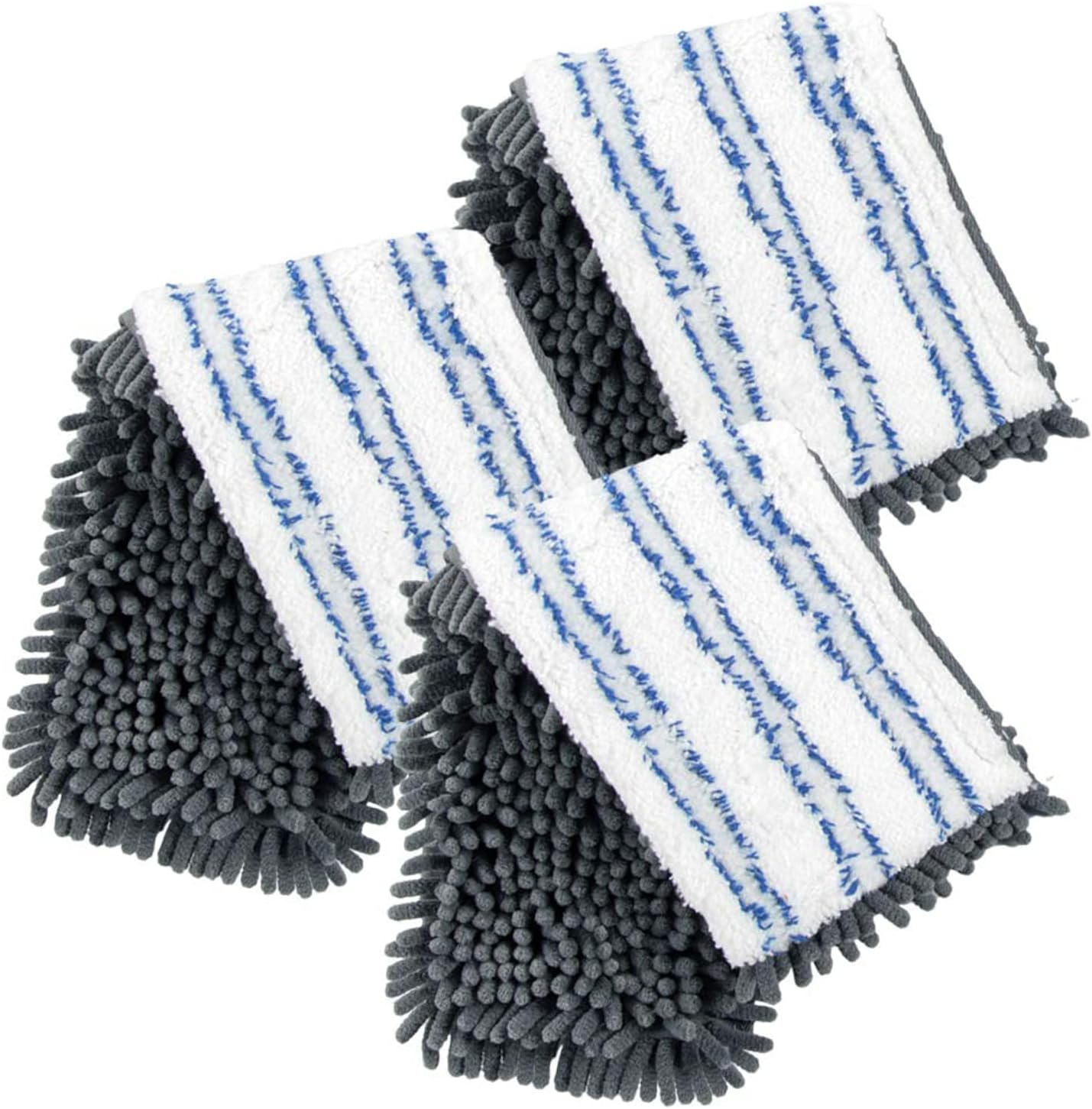 Masthome 3 Pack Microfiber Flip Mop Refills, Dua-Action Microfiber Mop Replacement Pads, Compatible