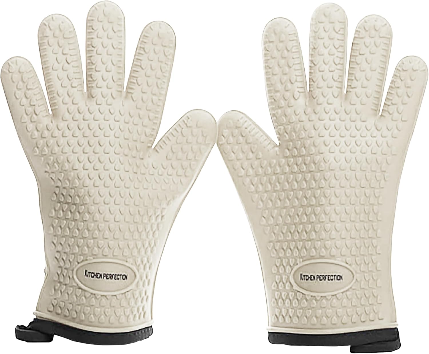 KITCHEN PERFECTION XL Silicone Smoker Oven Gloves for Women -Extreme Heat Resistant BBQ Gloves