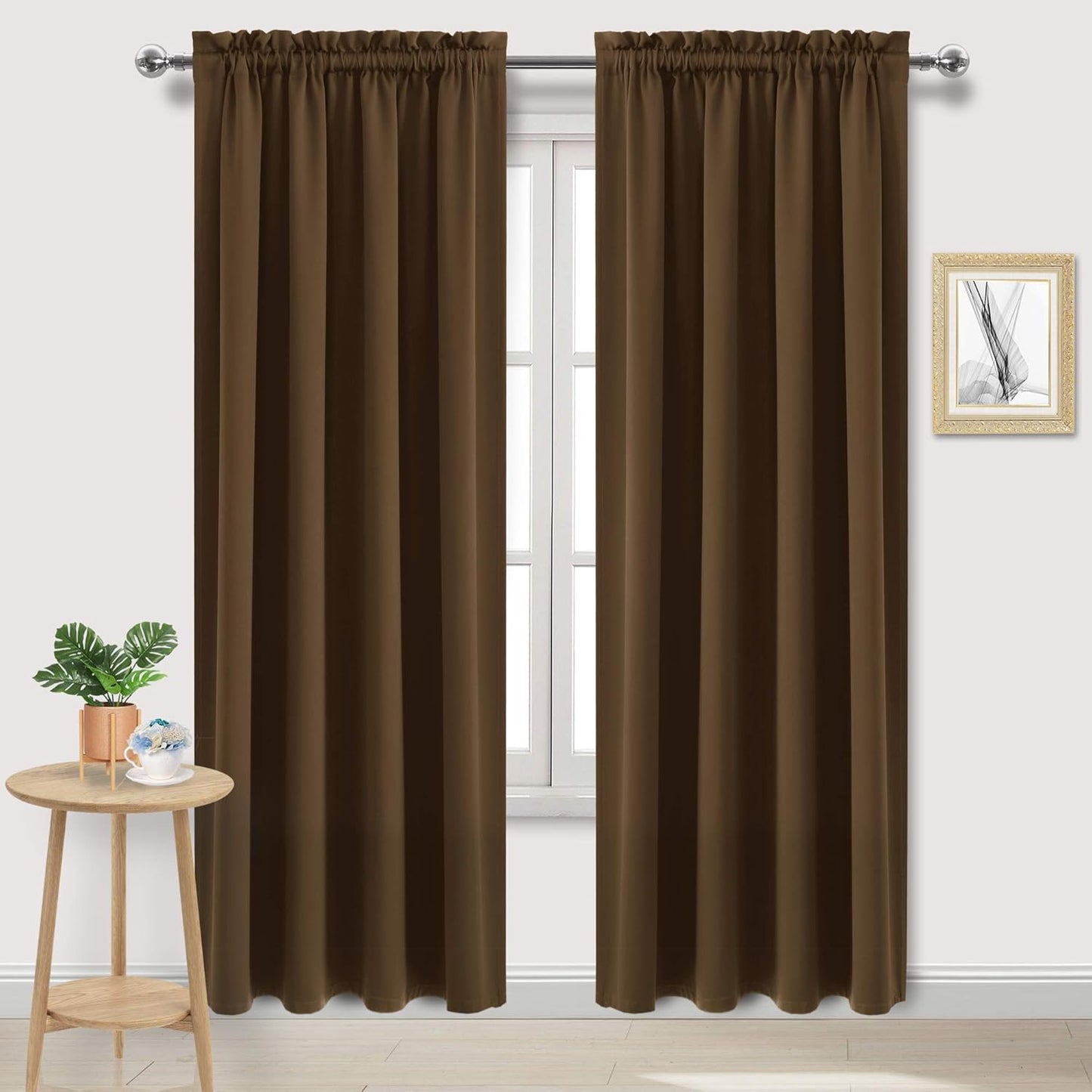 DWCN Blackout Curtains for Bedroom – Rod Pocket Thermal Insulated Noise Reducing Noise Reducing