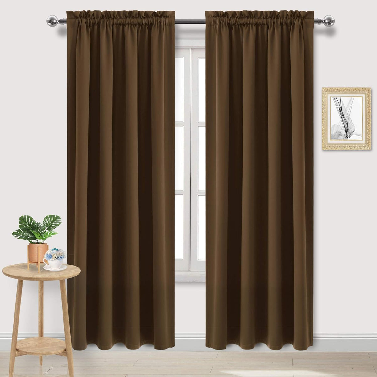 DWCN Blackout Curtains Room Darkening Thermal Insulated Bedroom Curtains Window Curtain Panels, 52