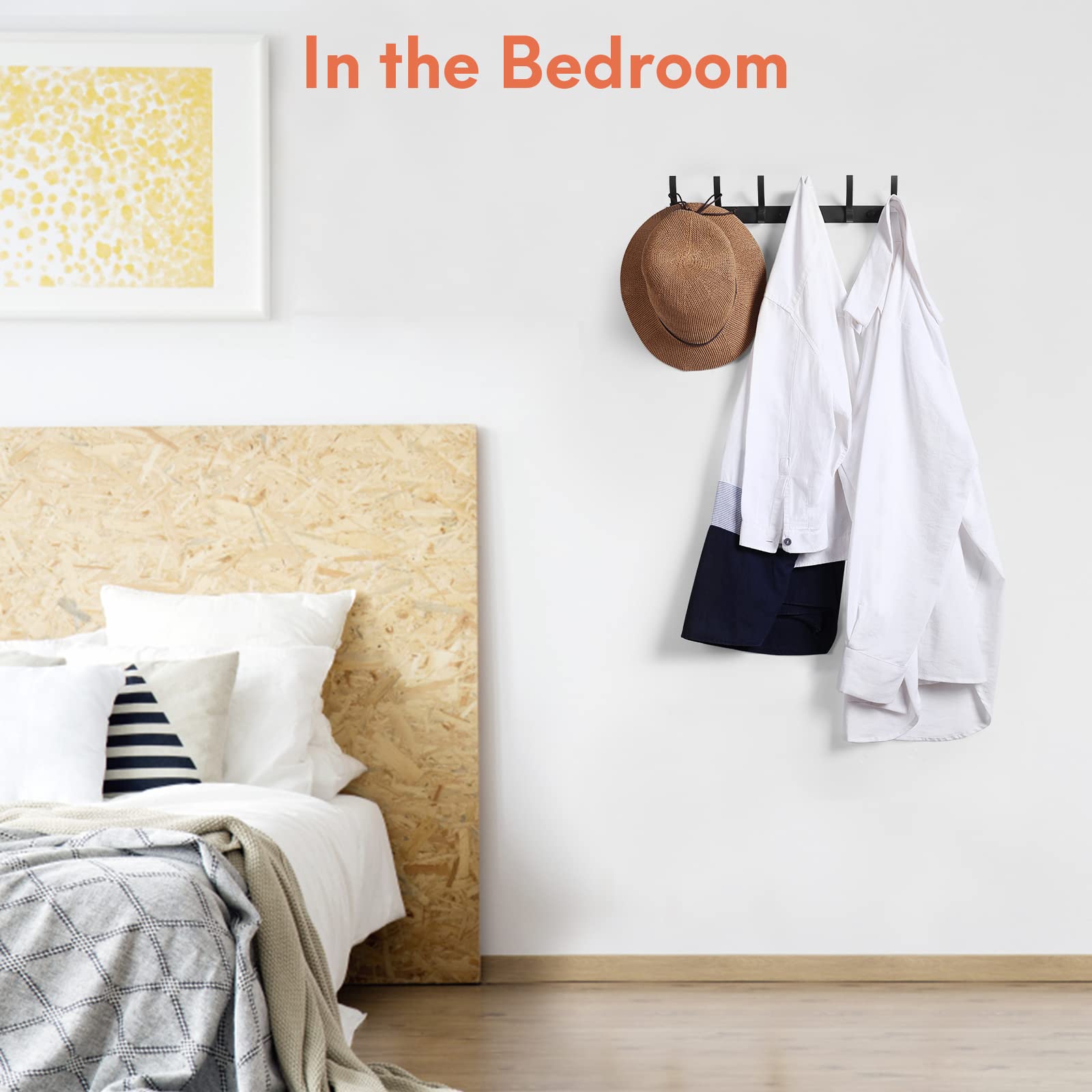 Optish Coat Rack Wall Mount, Wall Hooks for Hanging, Entry Coat Hooks Coat Hanger, Hat Rack Holder