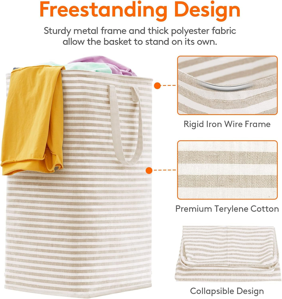 Lifewit Laundry Hamper Large Collapsible Laundry Basket, Freestanding Waterproof Clothes Hamper
