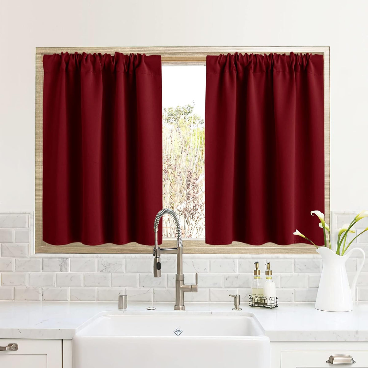 RYB HOME RV Camper Door Window Curtains -Blackout Privacy Curtains & Drapes for Bathroom Bedroom