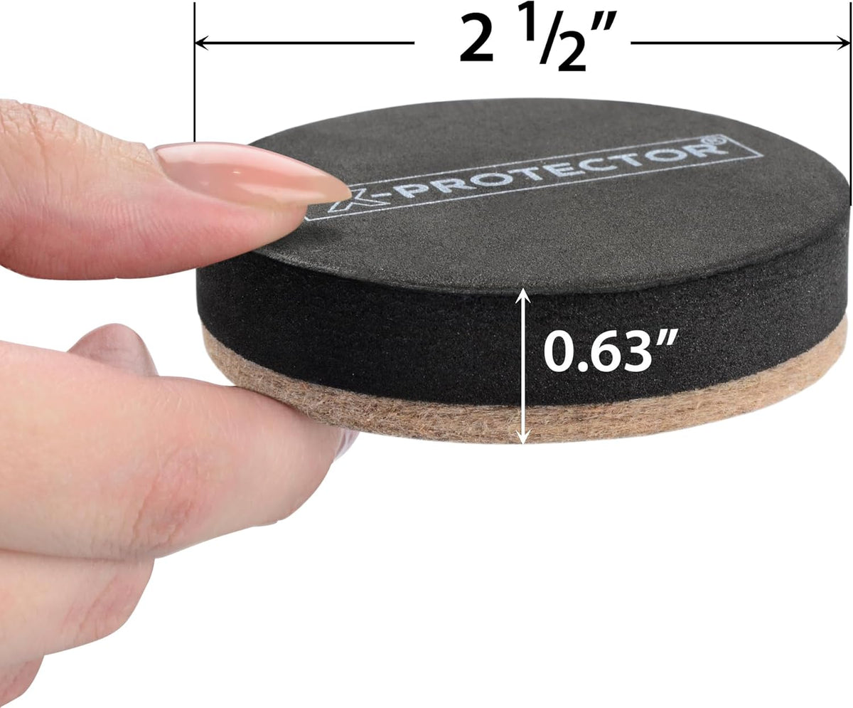 Felt Furniture Sliders Hardwood Floors X-PROTECTOR – 24 PCS 2 1/2 inch Furniture Sliders – Heavy