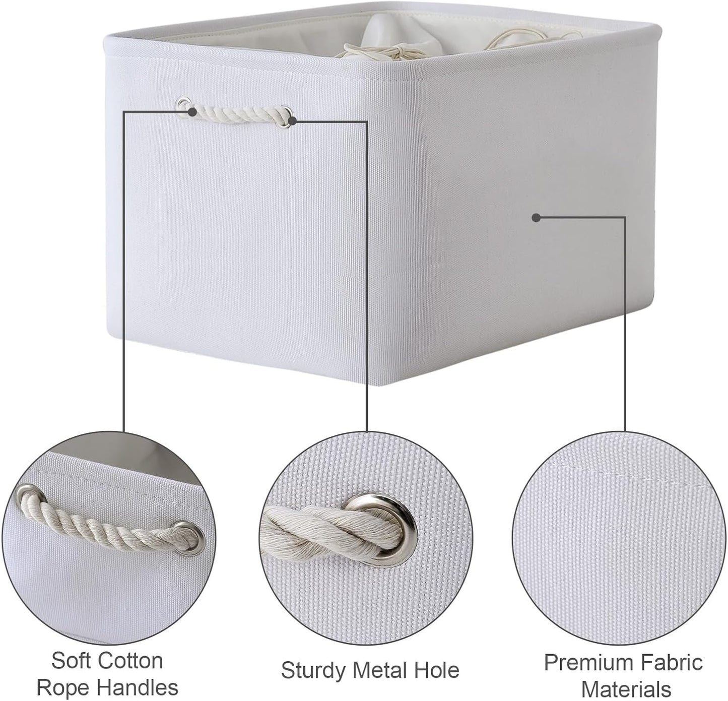 TheWarmHome Organization and Storage Basket for Shelves - Extra Jumbo 3 Pack 20.5x15.8x13.8 inch